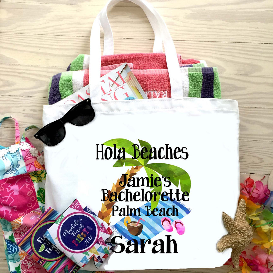 Large Beach Scene Personalized Tote Bag