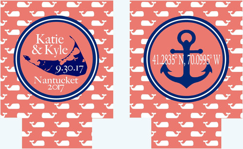 Nantucket Party Huggers. Bachelorette/Birthday Nautical Party Coolies. Custom Nantucket Party Favors. Personalized Nantucket Wedding Favors!