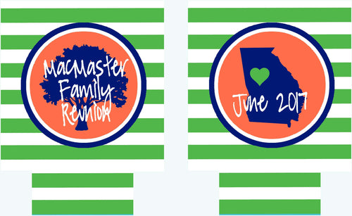 Family Reunion Party Stripe Huggers. Family Tree Party Favors. Personalized Beach Coolies!