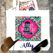 Load image into Gallery viewer, Cowboy Boot Tote bag. Austin Bachelorette or Girls Weekend Totes! Nashville Girl&#39;s weekend Party Favor Bag.
