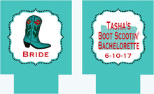 Load image into Gallery viewer, Western Party Huggers. Nashville Bachelorette or Birthday Party Can Coolers. Texas Party Favors. Cowboy Bachelorette Coolies!
