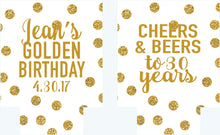 Load image into Gallery viewer, Gold and White Polka Dot Huggers. Bachelorette or Birthday Huggers. Gold &quot;Glitter&quot; Girl&#39;s Weekend Favors. Golden Birthday Party Favors.

