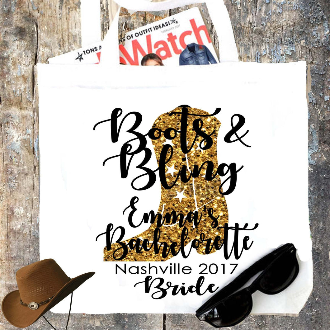 Boots and Bling Boot Tote Bag