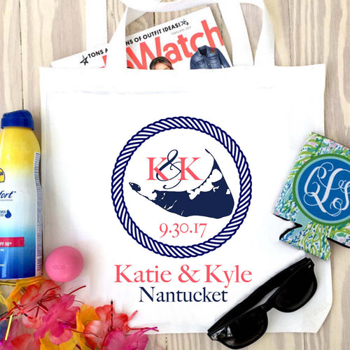 Nantucket Tote bag. ACK Party Favors! Nantucket Bachelorette or Girls Weekend Tote Bag. Nantucket Wedding Welcome Bag.