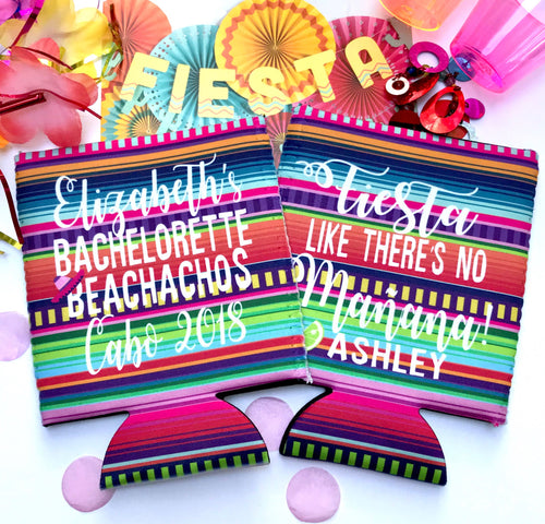 Fiesta like There's No Manana Party Huggers. Fiesta Vacation Favors. Fiesta Birthday Party Favors! Bachelorette Down to Fiesta!