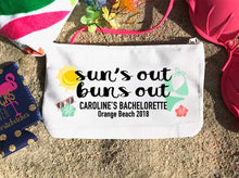 Load image into Gallery viewer, Beach Image Make Up bag. Great Bachelorette or Girls Weekend Favors. Bachelorette Beach Weekend Make up Bag.
