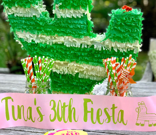 Fiesta 4" Party Sash. Piñata Lets get Smashed Sash. Bride to be Sash. Fiesta Bridal Shower Satin Sash. Bridal Shower Gift.