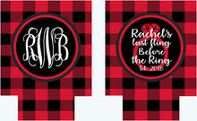 Load image into Gallery viewer, Flannel and Fizz Plaid Personalized Party Huggers
