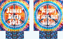 Load image into Gallery viewer, Tie Dye Party Huggers. Hippie 70&#39;s tie dye Birthday Party Huggers. Retro Birthday Coolies. 70&#39;s theme Party Favors
