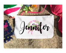 Load image into Gallery viewer, Crab Make Up bag. Great Bachelorette or Girls Weekend Favors. Beach Weekend Make up Bag. Beach Party favors! Crab make up bag!

