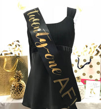 Load image into Gallery viewer, AF Birthday 4&quot; Satin Sash. 21st Birthday Sash. Birthday Girl Satin Sash. 30, 40, 50, 60 Birthday Gift. Double Faced Premium Satin Sa
