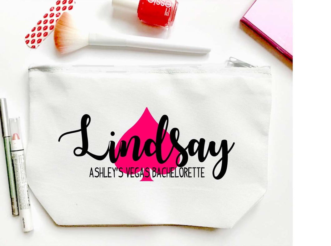 Vegas Make up bag. Great Bachelorette or Girls Weekend Favors.Cosmetic Bag. Make up bag Party Favors! Wedding Party Gifts!