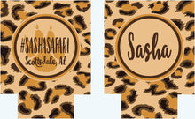 Load image into Gallery viewer, Leopard Party Huggers. Animal Print Bachelorette or Birthday Huggers. Leopard Bachelorette Party Favors. Personalized Party Huggers!

