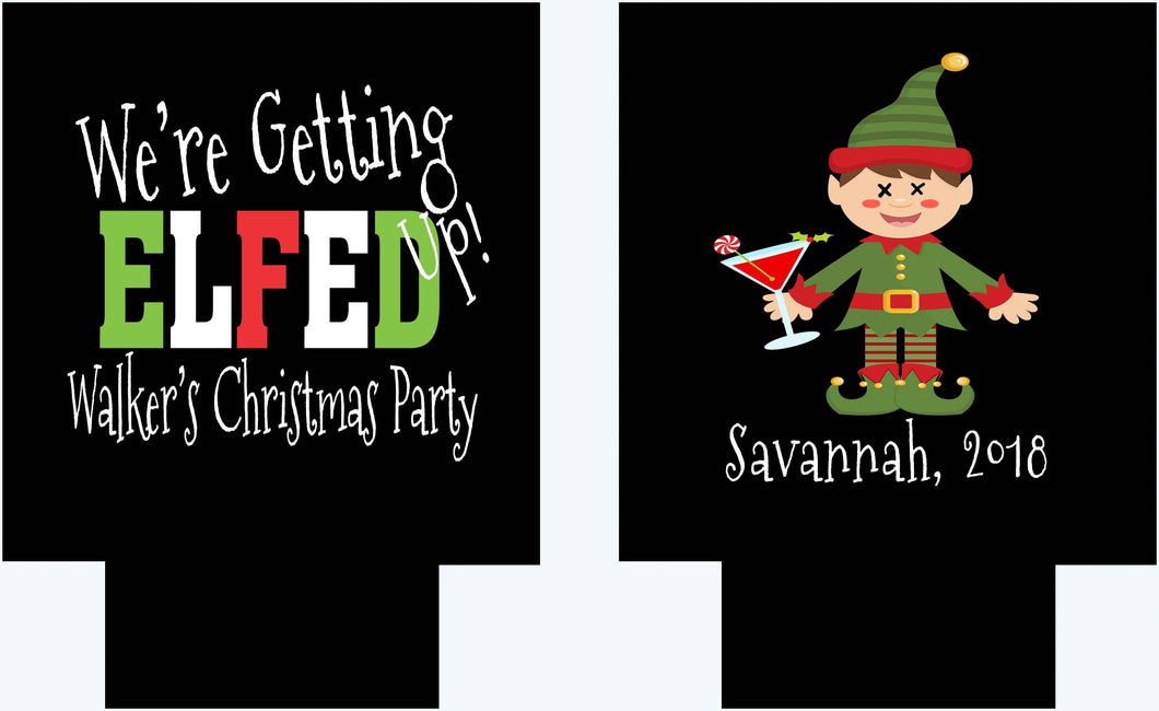 Elfed Up Christmas Party Personalized Huggers