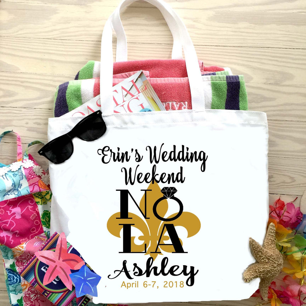 Large NOLA Personalized Tote Bag