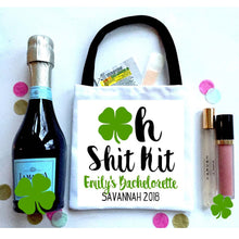 Load image into Gallery viewer, Shamrock Watercolor Huggers. St Patrick&#39;s Day Party Favors. Clover Bachelorette huggers. Irish Party Favors. Neon Personalized Can Coolers!
