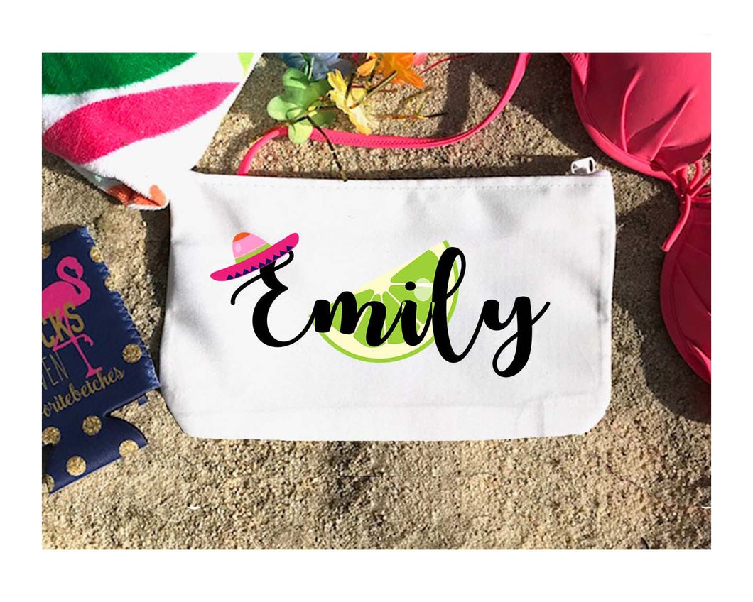 Fiesta Party Personalized Make Up Bag Party Personalized Make Up Bag
