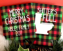 Load image into Gallery viewer, Shitter&#39;s Full! Christmas Party Huggers. Personalized Christmas Party Favors. Christmas Party Huggers! Birthday and Bachelorette too!
