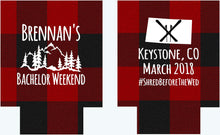 Load image into Gallery viewer, Buffalo Plaid mountain Huggers. Bachelor, Bachelorette or Birthday Party Favors. Mountain Bachelor Party Favors! Ski Vacation favors!
