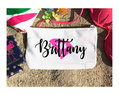 South Carolina Make Up bag. Great Bachelorette or Girls Weekend Favors. Beach Weekend Make up Bag.