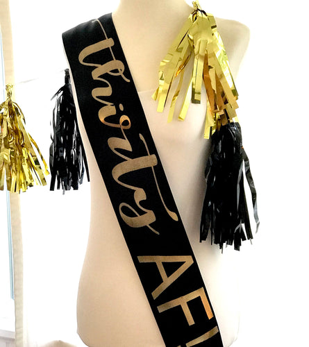 AF Birthday 4" Satin Sash. 21st Birthday Sash. Birthday Girl Satin Sash. 30, 40, 50, 60 Birthday Gift. Double Faced Premium Satin Sa