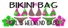 Load image into Gallery viewer, Bikini bag. Great Bachelorette or Girls Weekend Favors. Bachelorette Beach Weekend Make up Bag.
