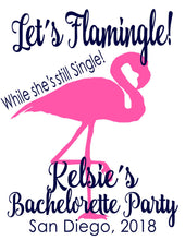Load image into Gallery viewer, Flamingo Tote bag. Flamingo Party Tote! Flamingo Bachelorette or Girls Weekend Tote Bag. Flamingle Party Favor Bag.
