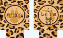 Load image into Gallery viewer, Leopard Party Huggers. Animal Print Bachelorette or Birthday Huggers. Leopard Bachelorette Party Favors. Personalized Party Huggers!
