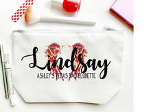 Load image into Gallery viewer, Vegas Show Girls Make up bag. Great Vegas Bachelorette or Girls Weekend Favors.Vegas Hangover Bag. Las Vegas Party Favors! Bridesmaid Gifts!
