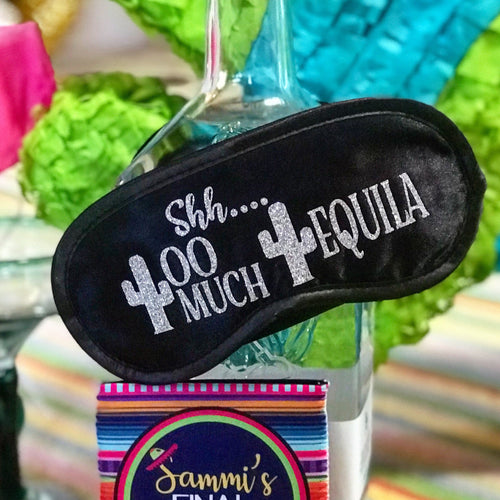Tequila Sleep Mask! Great Bachelorette or Birthday Fiesta party FAVORS. Perfect addition to the hangover bags! FIESTA Bachelorette !!