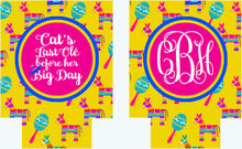 Load image into Gallery viewer, Fiesta Party Can Huggers. Bachelorette Fiesta Favors. Mexican Vacation Favors. Pinata Birthday Party Fiesta Can Coolers! Final Fiesta Favors
