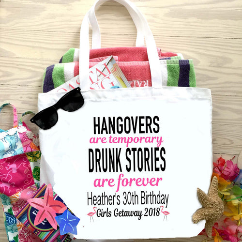 Large Drunk Stories Beach Tote bag. Beach Bachelorette or Birthday Tote Bag.Wedding Welcome Favor Bag. Wedding Weekend Beach Bag!