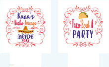 Load image into Gallery viewer, Fiesta Party Can Huggers. Bachelorette Fiesta Favors. Custom Fiesta Birthday Party or Wedding Shower Can Coolers! Cabo or Cancun Party!
