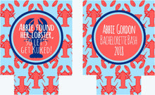 Load image into Gallery viewer, Lobster Party Huggers. Bachelorette or Birthday Lobster Coolies. Lobster Party Favors. Lobster Family Vacation or Wedding favors.
