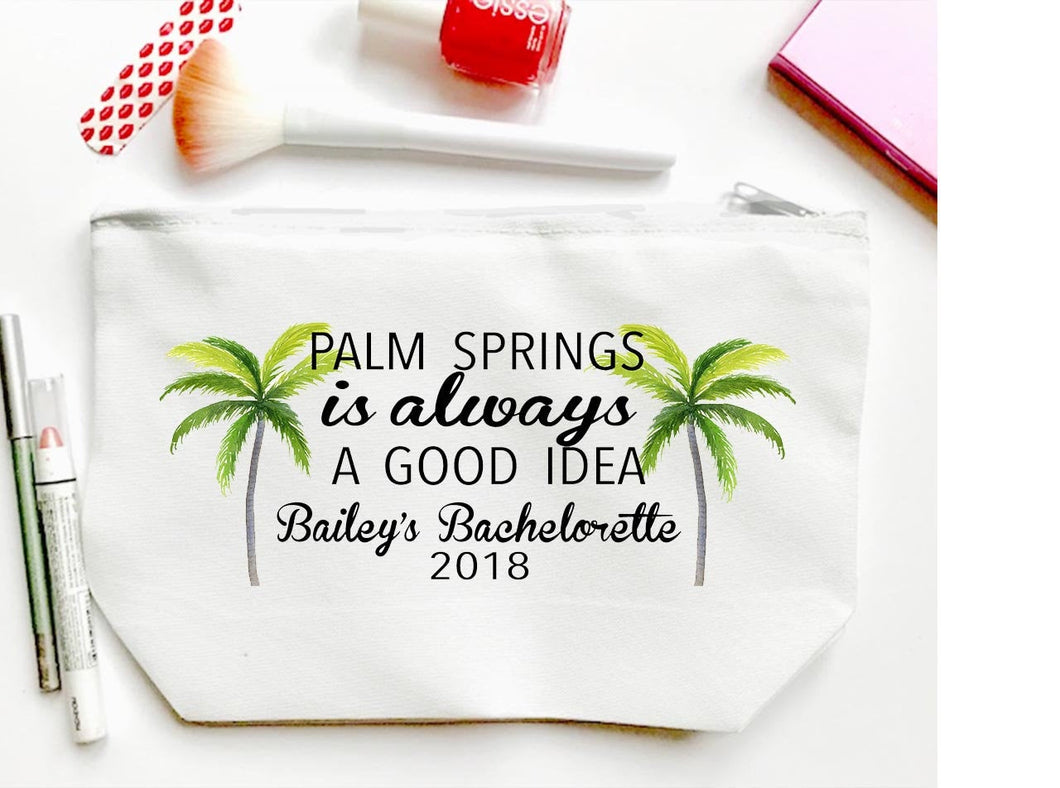 Palm Springs Personalized Make Up Bag