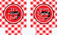 Load image into Gallery viewer, Shrimp Boil Party Huggers. Bachelorette or Birthday Low Country Boil Coolies.  Engagement or Wedding Shrimp Boil Party Favors.
