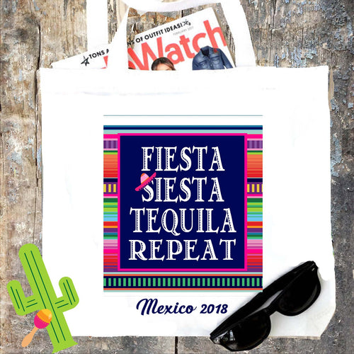 Fiesta Tote bag. Final Fiesta Party Favors! Fiesta Bachelorette or Girls Weekend Tote Bag. Mexican Bachelorette Favor Bag. Fiesta Birthday!