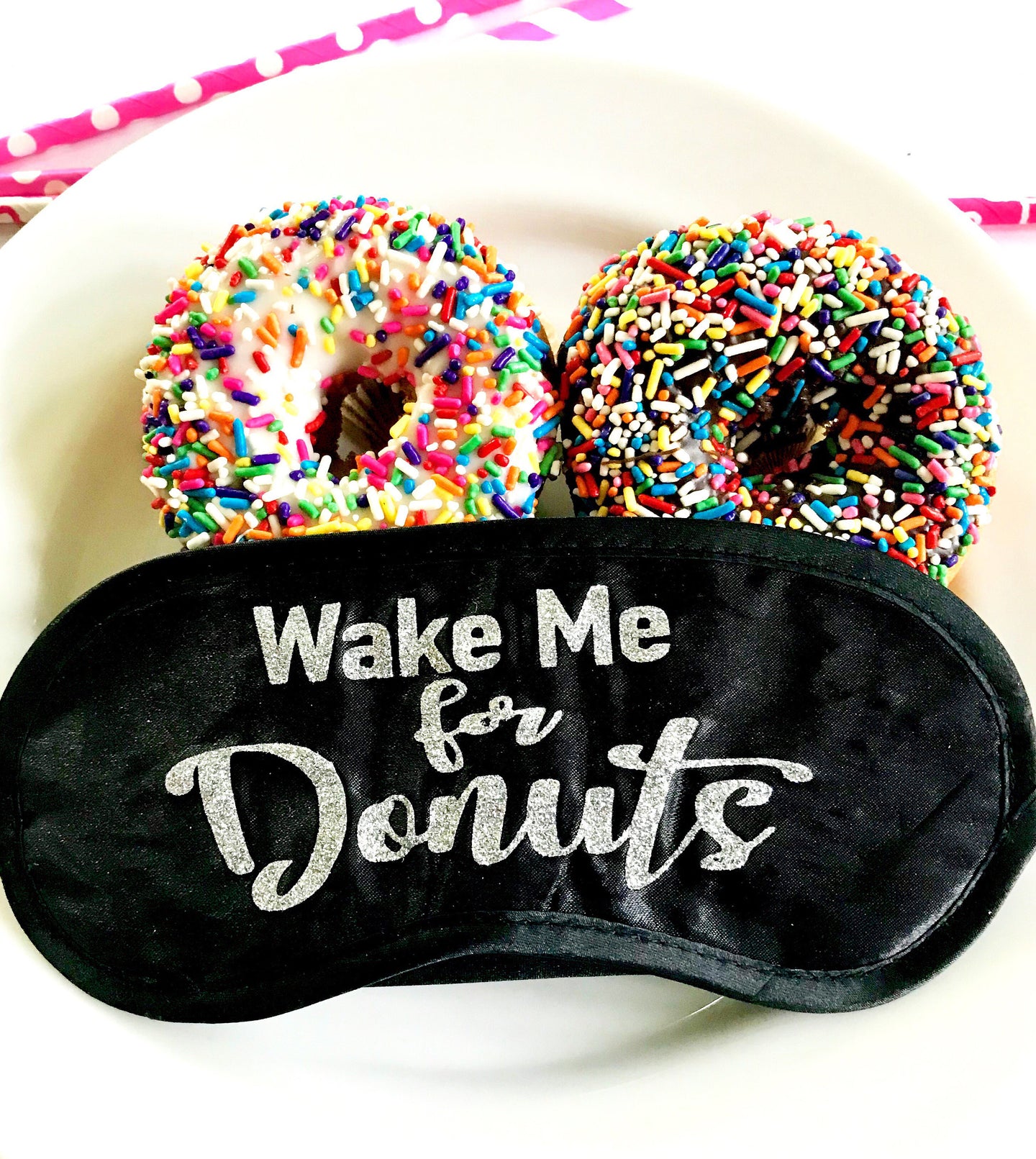 Glitter Donuts Sleep Mask! Great Bachelorette or Birthday party FAVORS. Perfect addition to the hangover bags!