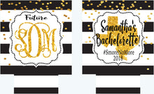 Load image into Gallery viewer, Polka Dot &quot;Glitter&quot; Dot Huggers. Glitter Black and Gold Party Huggers. Glitter Bachelorette or Birthday Party Favors.
