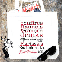 Load image into Gallery viewer, Buffalo Plaid Hangover bags! Flannel Fling Mountain Bachelorette favors. Personalized EMPTY Oh Shit Kits. Glamping Party Bags
