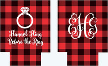 Load image into Gallery viewer, Flannel Fling Plaid Party Huggers. Plaid Bachelorette Party Favors too! Family Vacation Buffalo Check Huggers. Birthday Lumberjack Party!
