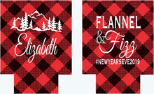 Load image into Gallery viewer, Buffalo Plaid Party Huggers. Flannel look Birthday Coolies! Plaid Bachelorette Party Favors too! Buffalo Check Huggers. Lumberjack Party!
