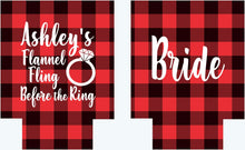 Load image into Gallery viewer, Flannel Fling Plaid Party Huggers. Plaid Bachelorette Party Favors too! Family Vacation Buffalo Check Huggers. Birthday Lumberjack Party!
