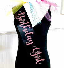 Load image into Gallery viewer, Wife of the Party 4&quot; Glitter vinyl Satin Sash. Bride to Be Sash with Glitter. Bridal Shower Sash! Bachelorette Sash! Engagement Party Sash!
