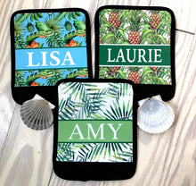 Load image into Gallery viewer, Beach vacation neoprene luggage finder. Personalized tropical Theme favors.Great Tropical Bachelorette gifts! Beach themed Party favors.
