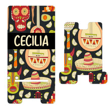 Load image into Gallery viewer, Black Fiesta Cell Phone Stand. Custom Phone Stand, Personalized Fiesta Party Cell stand. Great teacher gift! Fiesta Party favors!
