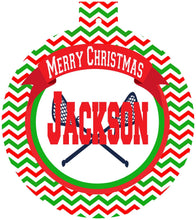 Load image into Gallery viewer, Lacrosse Ornaments. Personalized LAX Christmas Gift! Great present for a lacrosse player! Lacrosse Gift. Lax Team gift.
