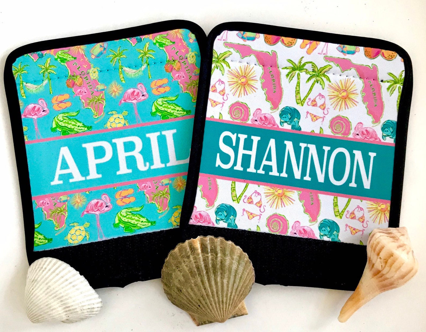 Florida vacation neoprene luggage finder. Personalized Key West favors.Great Miami Bachelorette gifts! Florida themed Party favors.