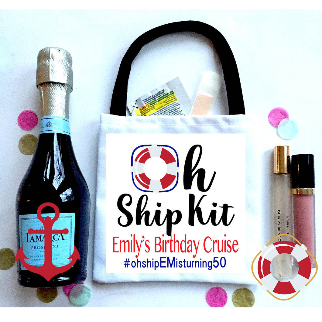 Oh Ship Nautical Hangover Recovery Bags. Cruise Vacation Favors. Custom Nautical Hangover Bag. Cruise Birthday favor bags. Cruise Party
