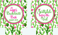 Load image into Gallery viewer, Cactus Watercolor Party Huggers. Girls weekend Cactus Huggers.Monogrammed Fiesta Party Favors.Scottsdale or Cabo Cactus Bachelorette Favors.
